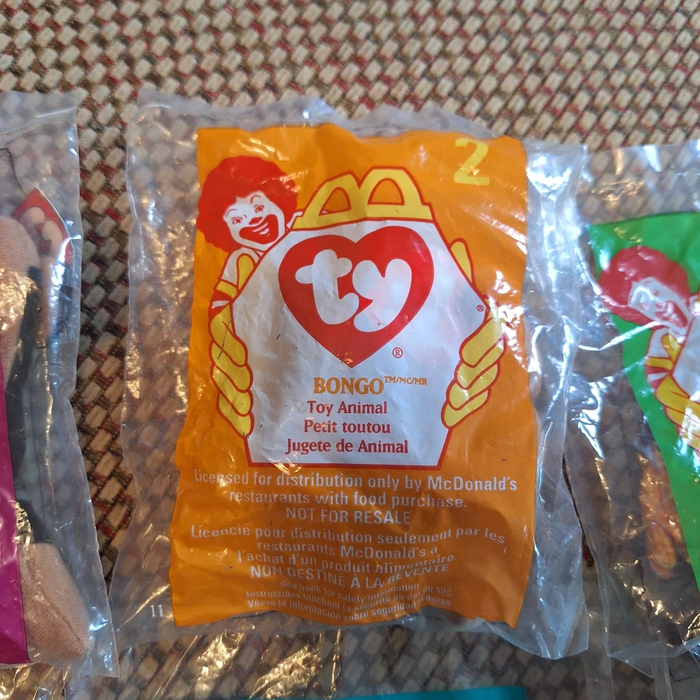 TY 90's Beanie Babies McDonald's Collectible Set 1-6 Unopened Bags